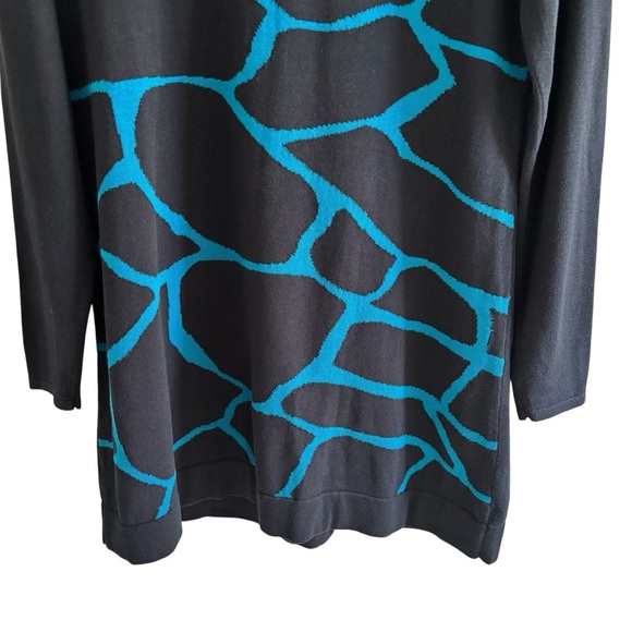 Alfani Knit Sweater Tunic Top Size Large Office Casual Bold Print Long Sleeve - Picture 3 of 13